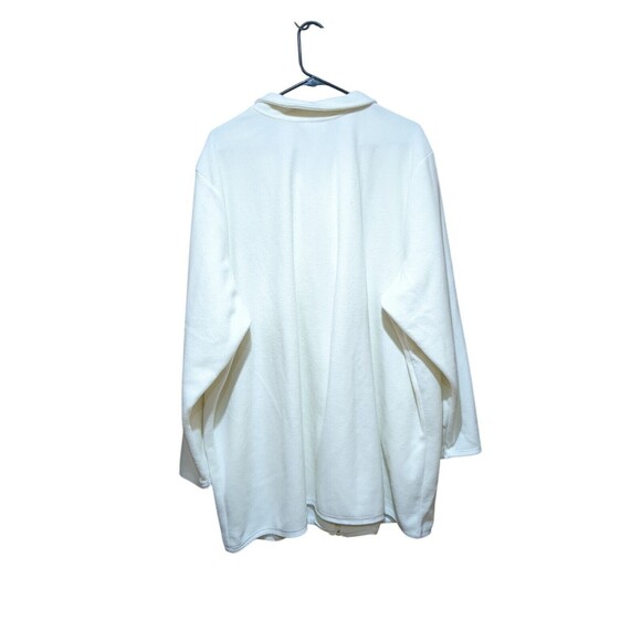 Woman Within Pullover. Long Sleeve Cream,Plus Size Top 3X 30/32 Fleece,Cardinal - Picture 2 of 10